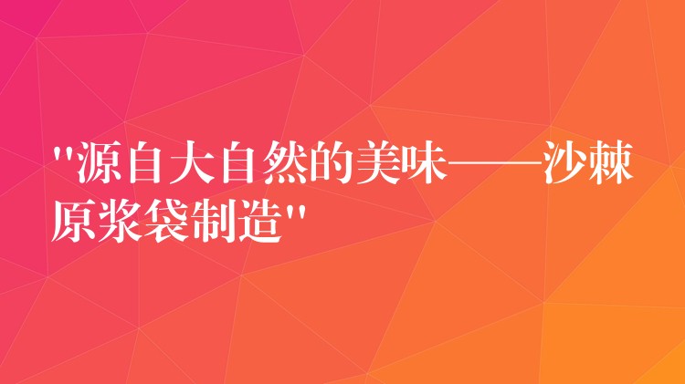 “源自大自然的美味——沙棘原浆袋制造”