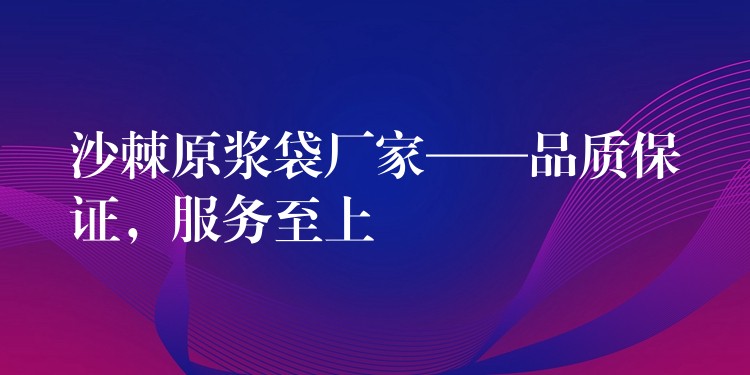 沙棘原浆袋厂家——品质保证，服务至上